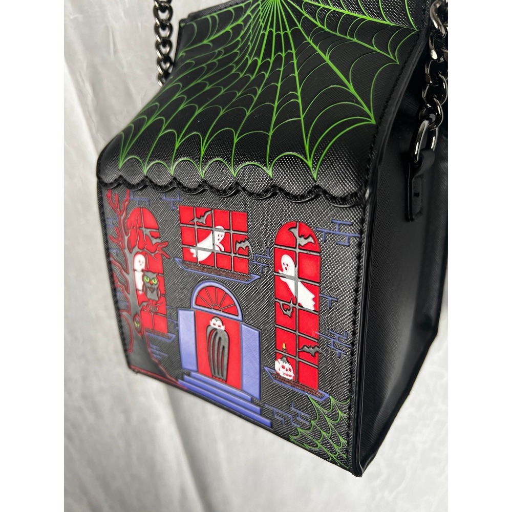 Mad Engine "Fine by Me" Haunted House Halloween Crossbody Purse.